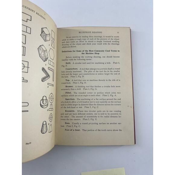 Blueprint Reading For the Machine Trades Fortman McKinney 1939 Collectible Book - Picture 6 of 7